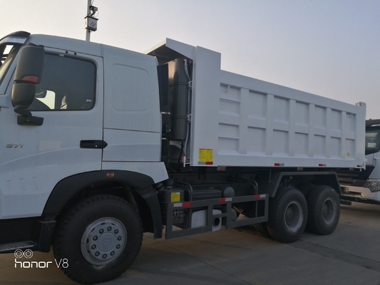 Desain ban tanpa tabung Sinotruc HOWO 371HP Transmisi manual Kargo Tipper Dump Truck